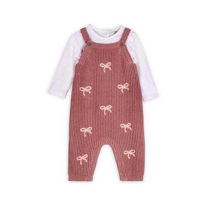 Sweet Bow Sweater Knit Baby Jumpsuit