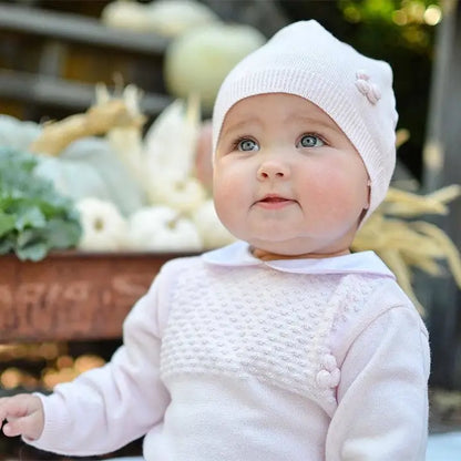 Pink Collar Diamond Knit with Hat