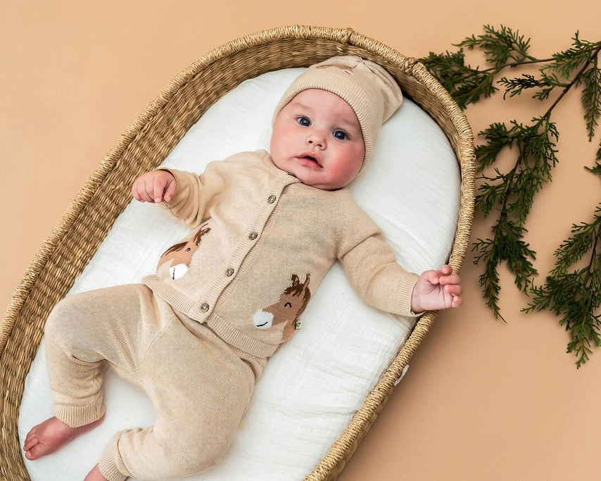 Horse Jacquard Cardigan and Pants Set