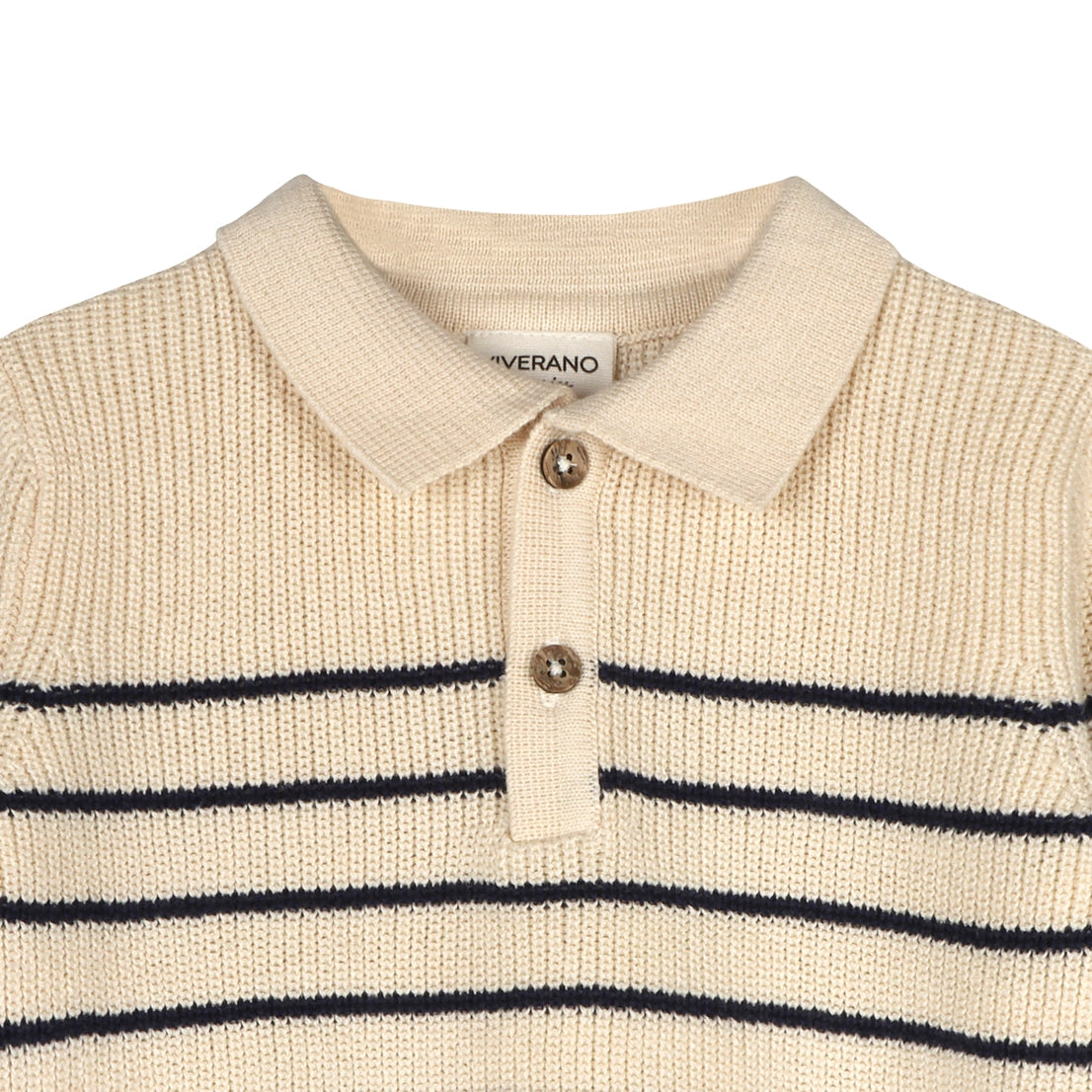 Classic Stripe Polo Sweater Knit Baby Pullover & Pant Set