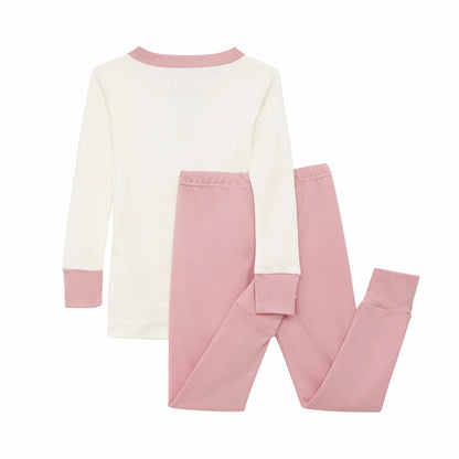 Dusty Rose Bear Hugs Long Sleeve Pajama Set