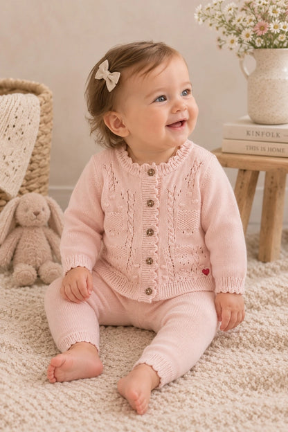 Lil Heart Tex Knit Baby Cardigan & Pant Set