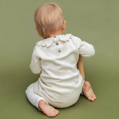 Emma Floral Embroidered Knit Baby Ruffle Dress