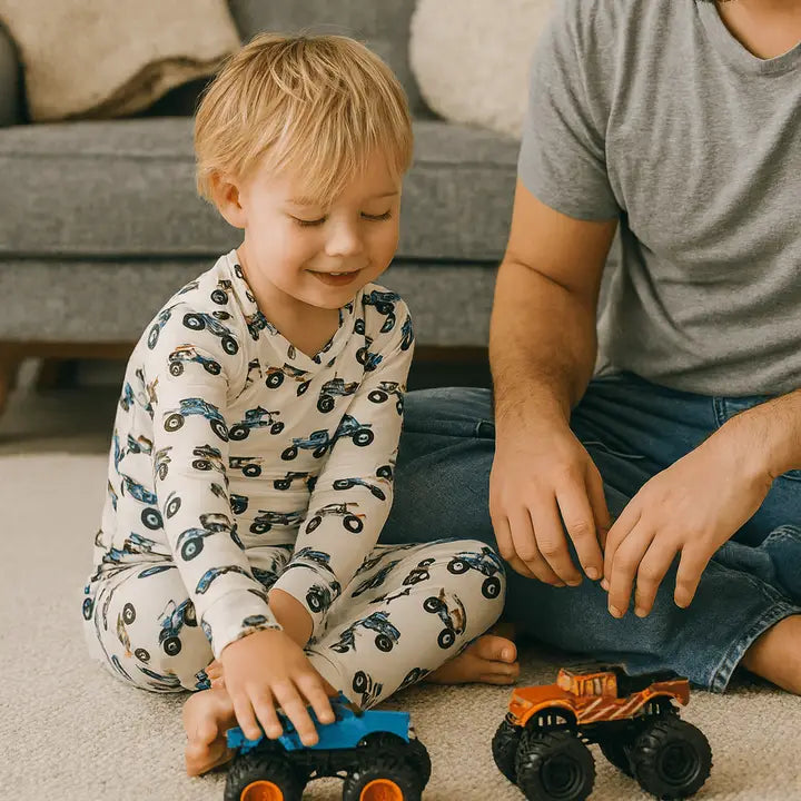 Monster Truck Long Sleeve Pajama Set