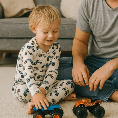Monster Truck Long Sleeve Pajama Set