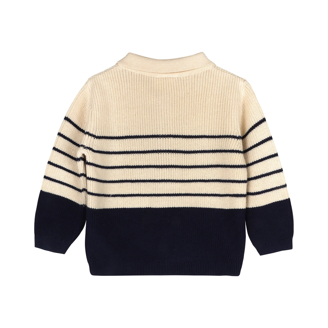 Classic Stripe Polo Sweater Knit Baby Pullover & Pant Set