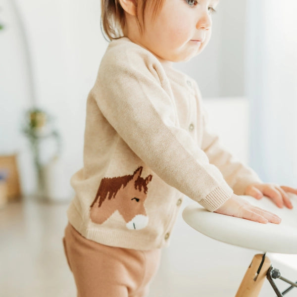 Horse Jacquard Cardigan and Pants Set