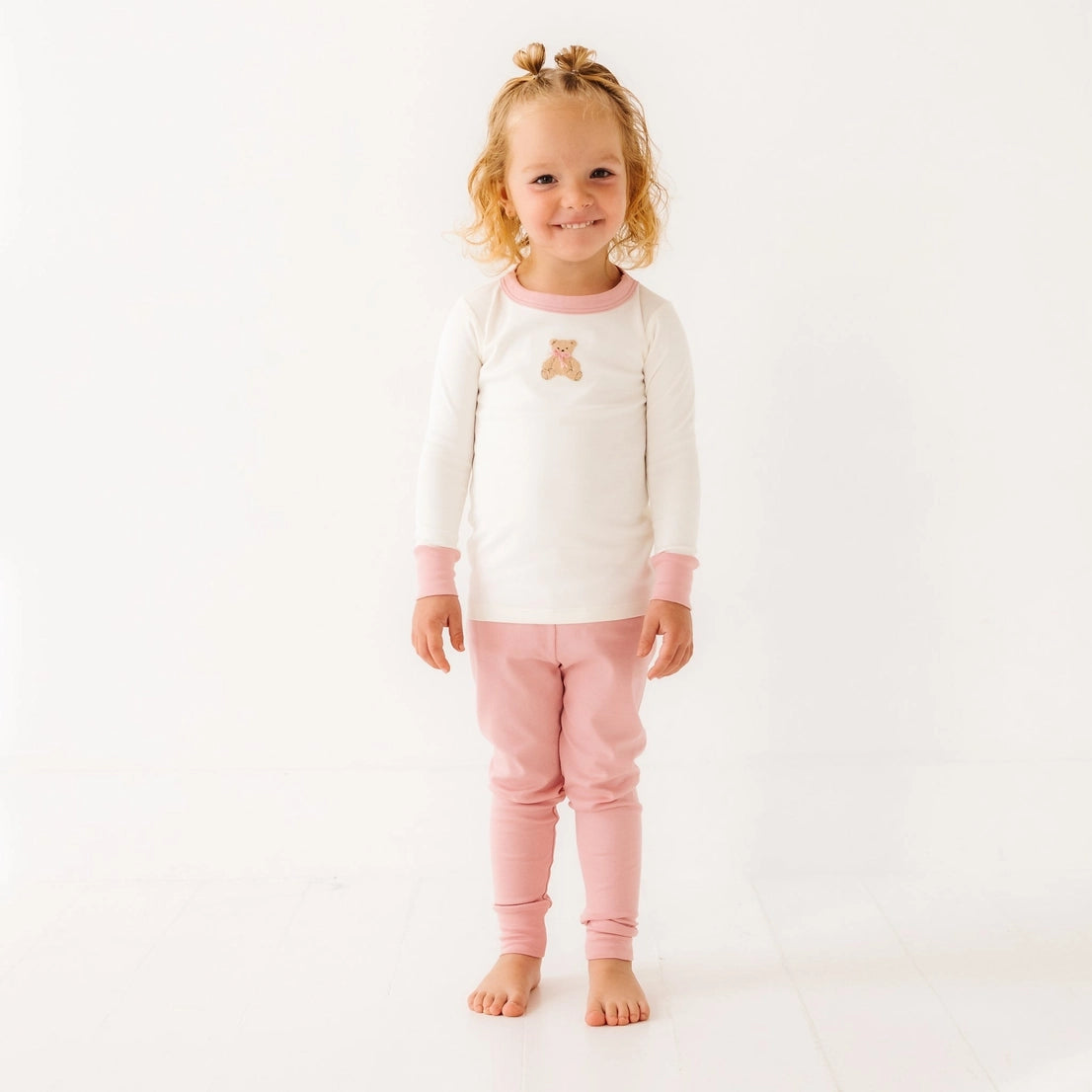 Dusty Rose Bear Hugs Long Sleeve Pajama Set