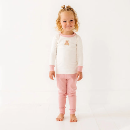 Dusty Rose Bear Hugs Long Sleeve Pajama Set