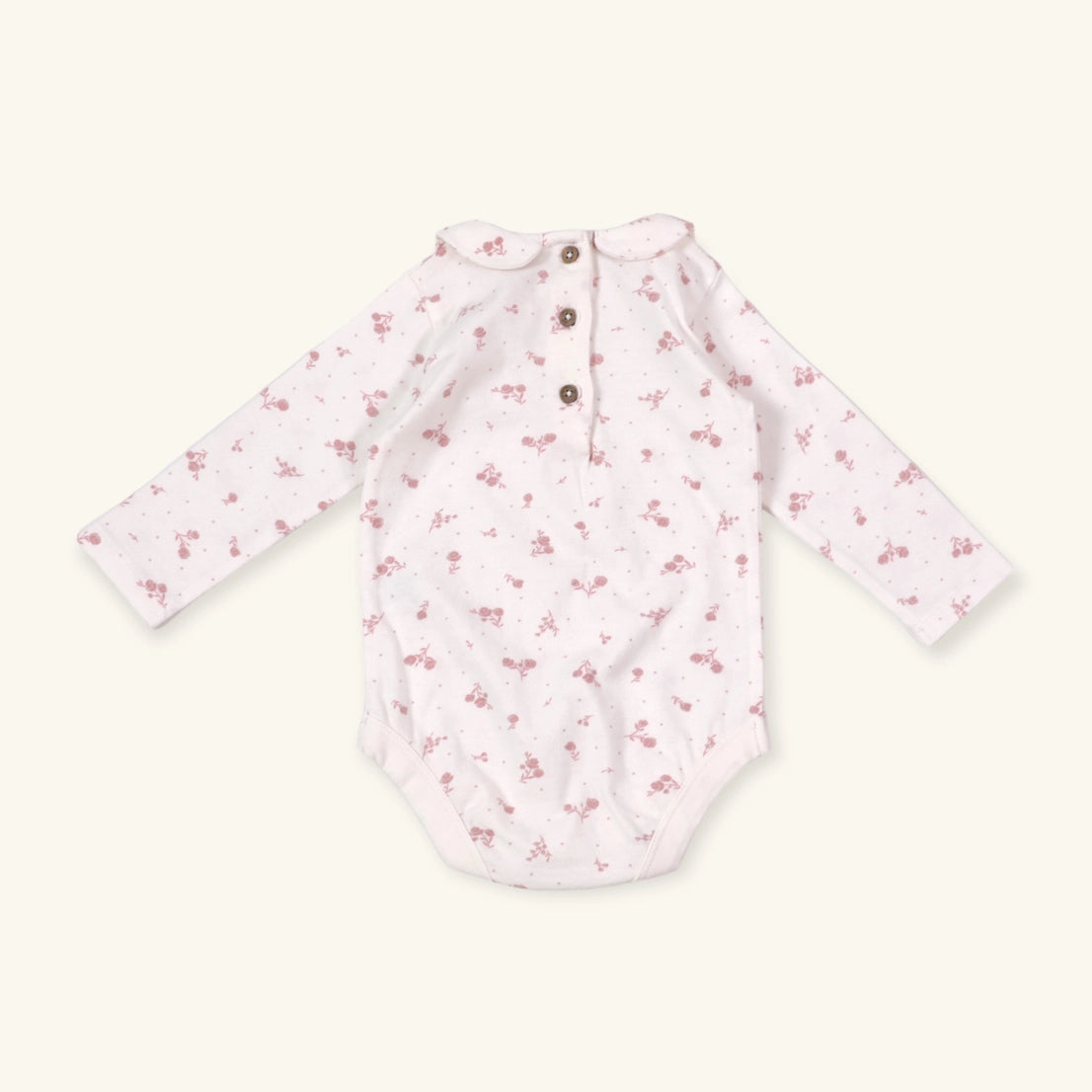 Ruffle Knit Overall+Floral Peter Pan Bodysuit Set