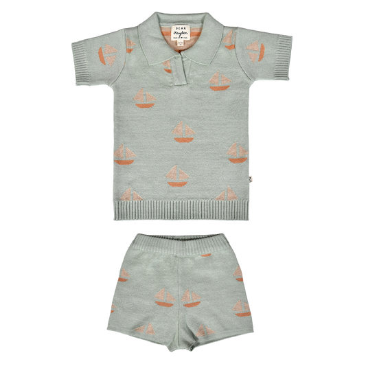 Cameron Knit Polo Seafoam