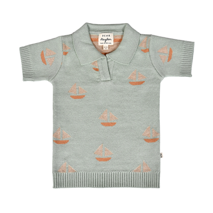 Cameron Knit Polo Seafoam